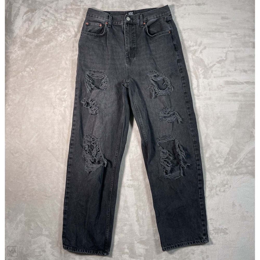 BDG Women's Jeans High Rise Baggy Distressed Denim Casual 31 Gray